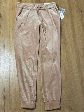 Women Plush Jogger Pants in Blush - Soft Pull-On Comfort